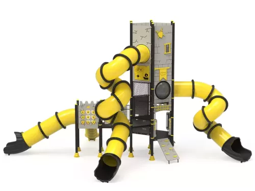 iso kiipeilyteline liukumäellä